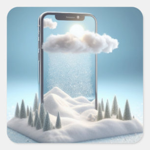 Adesivo Quadrado Wonderland de inverno em seu bolso