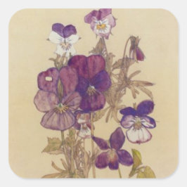 Adesivo Quadrado Wood Pansy de Charles Mackintosh
