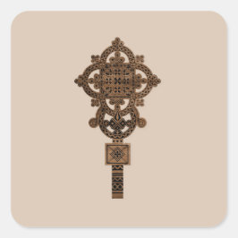 Adesivo Quadrado Wooden Hand Cross 