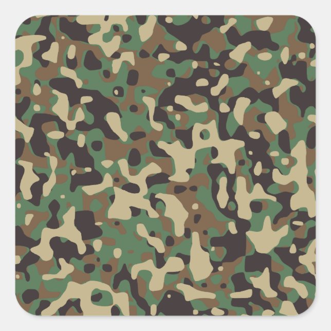 Adesivo Quadrado Woodland Camo (Frente)