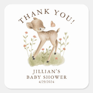 Adesivo Quadrado Woodland Wonder Deer