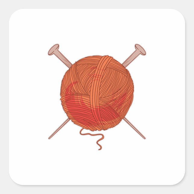 Adesivo Quadrado Wool Yarn Ball (Frente)
