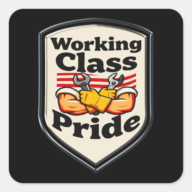 Adesivo Quadrado Working Class Pride Badge – Blue Collar Worker (Frente)