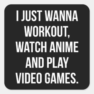 Adesivo Quadrado Workout, Assista Anime, Toque Videos games - Engra