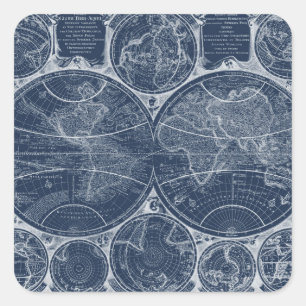 Adesivo Quadrado World Globals Blueprint