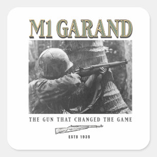 Adesivo Quadrado World War 2 Weapon M1 Garand Rifle