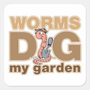 Adesivo Quadrado Worms Dig My Garden