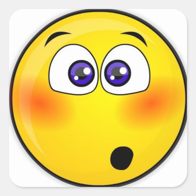 Adesivo Quadrado wow sticker imoji (Frente)