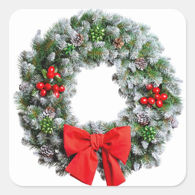 Adesivo Quadrado Wreath Natal (Frente)