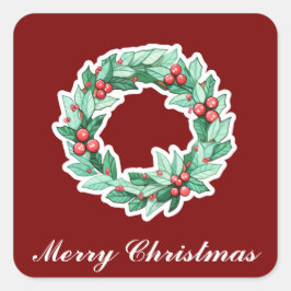 Adesivo Quadrado Wreath Natal