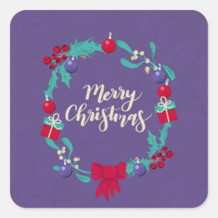 Adesivo Quadrado Wreath Natal