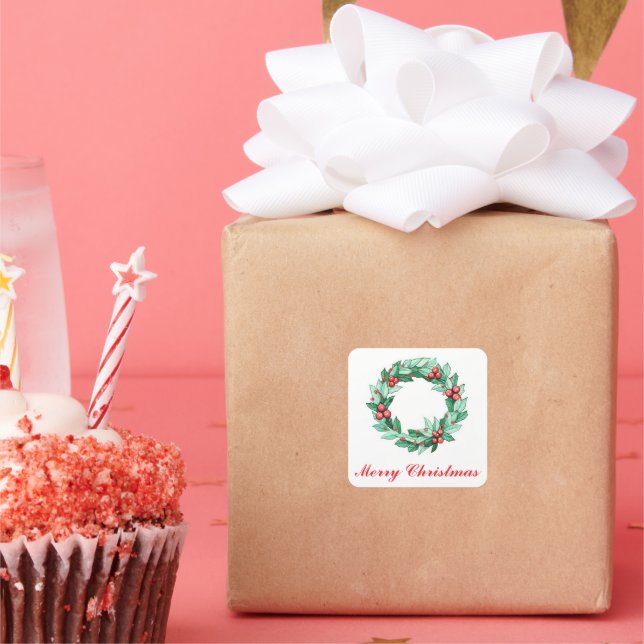 Adesivo Quadrado Wreath Natal (Festa)