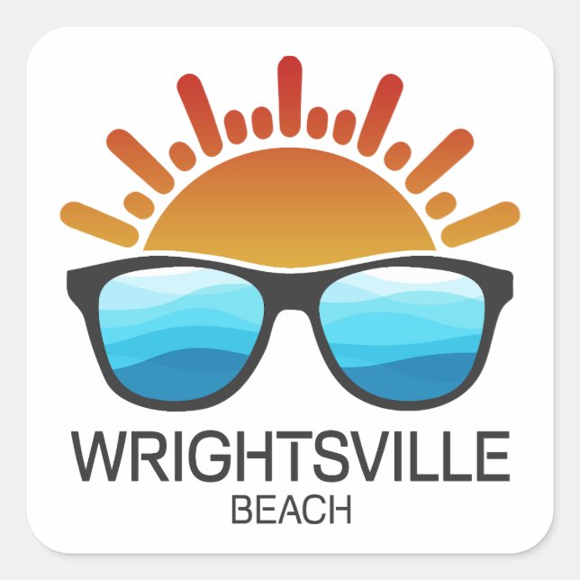 Adesivo Quadrado Wright tsville Beach North Carolina Sunvidles (Frente)