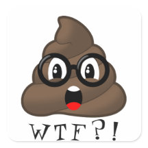 WTF Engraçado Poop Emoji Com Vidro