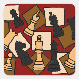Adesivo Quadrado WW- Chess Game Pieds Art