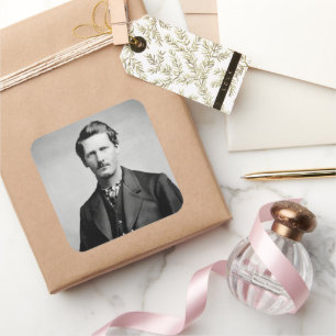 Adesivo Quadrado Wyatt Earp: Advogado, Lutador, Guardião de Salão