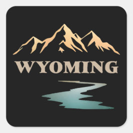 Adesivo Quadrado Wyoming Estados Unidos da América