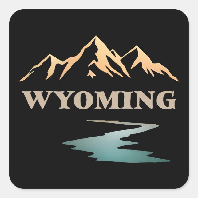 Adesivo Quadrado Wyoming Estados Unidos da América (Frente)