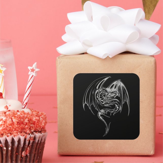 Adesivo Quadrado Wyvern Dragon é uma fantástica classe de criaturas (Festa)