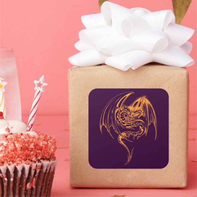 Adesivo Quadrado Wyvern Dragon é uma fantástica classe de criaturas (Festa)