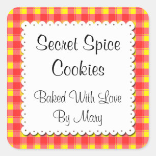 Adesivo Quadrado Xadrez Amarelo Vermelho, Autocolantes