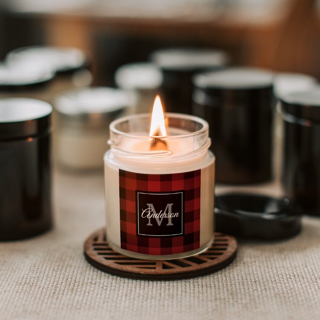 Adesivo Quadrado Xadrez de Buffalo Vermelho | Pessoal Inicial | Pre (Criador carregado)