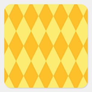 Adesivo Quadrado Xadrez de Diamantes Harlequim Amarelo Claro e Escu