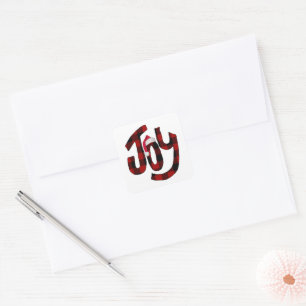 Adesivo Quadrado Xadrez de Natal Joy Buffalo