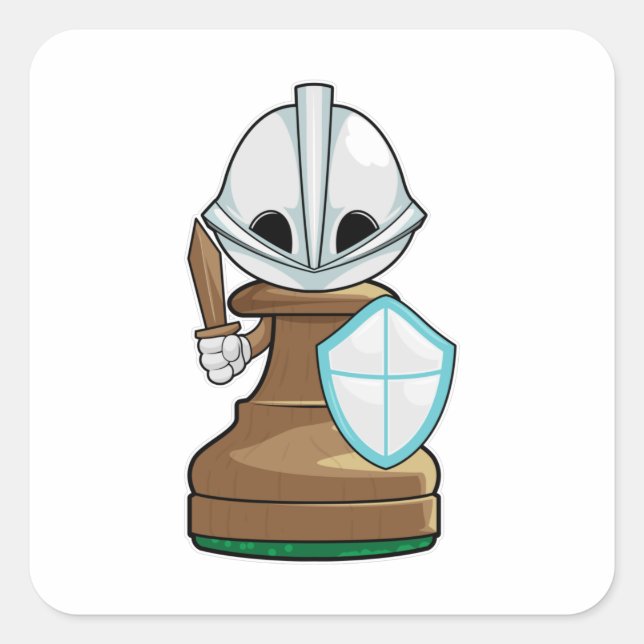 Adesivo Quadrado Xadrez de Peão de Xadrez (Frente)