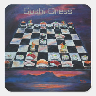 Adesivo Quadrado Xadrez do sushi