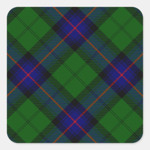 Adesivo Quadrado Xadrez do verde azul do tartan do clã de Armstron