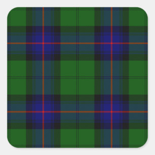 Adesivo Quadrado Xadrez do verde azul do tartan do clã de Armstron