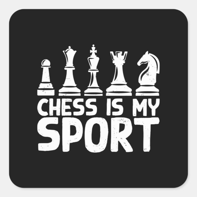 Adesivo Quadrado Xadrez É Meu Esporte (Frente)