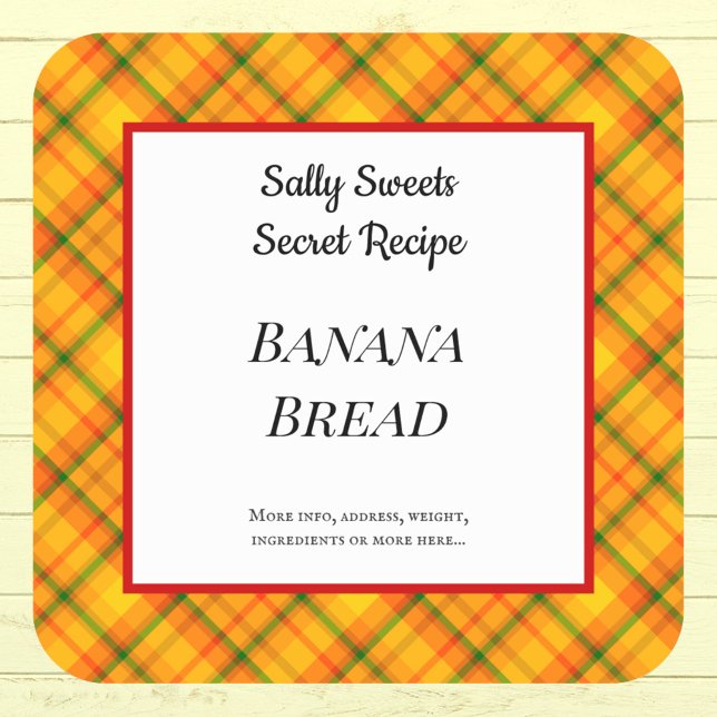 Adesivo Quadrado Xadrez Laranja Amarelo Gingham - Palhetas Personal (Criador carregado)