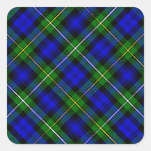 Adesivo Quadrado Xadrez verde azul Campbell tartan