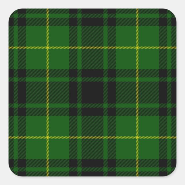 Adesivo Quadrado Xadrez verde MacArthur tartan (Frente)