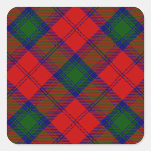 Adesivo Quadrado Xadrez verde-vermelha Lindsay tartan
