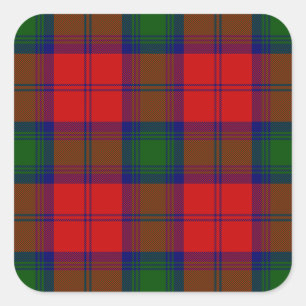 Adesivo Quadrado Xadrez verde-vermelha Lindsay tartan