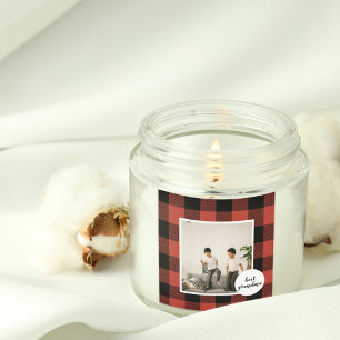 Adesivo Quadrado Xadrez Vermelha Buffalo Melhor Presente Da Avó Com