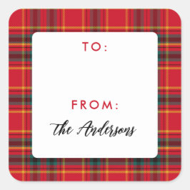 Adesivo Quadrado Xadrez Vermelha e Verde do Natal Tradicional