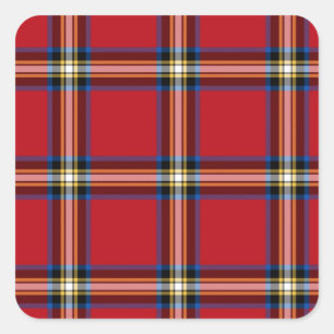 Adesivo Quadrado Xadrez vermelha, Royal Stewart Tartan