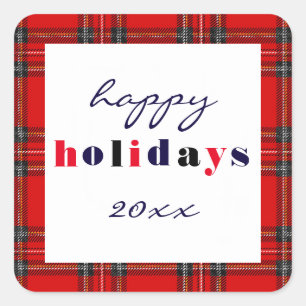 Adesivo Quadrado Xadrez vermelha - Sticker quadrado