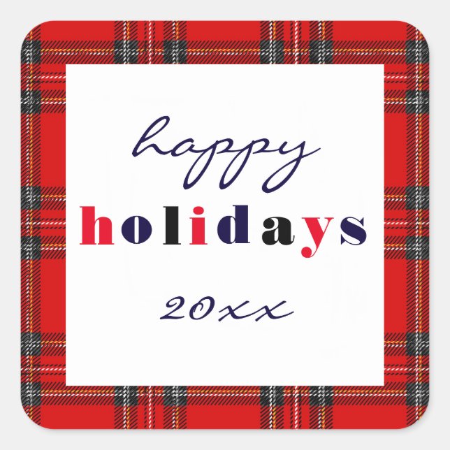 Adesivo Quadrado Xadrez vermelha - Sticker quadrado (Frente)