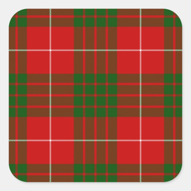 Adesivo Quadrado Xadrez vermelha tartan tartan (Frente)