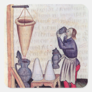 Adesivo Quadrado Xarope de fazer, de "Tractatus de Herbis"