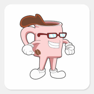 Adesivo Quadrado Xícara de café com café