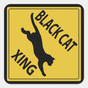Adesivo Quadrado Xing de Gato Preto