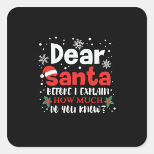 Adesivo Quadrado Xmas Caros Papais noeis Quanto Você Sabe