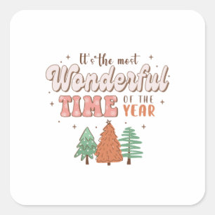 Adesivo Quadrado Xmas É A Hora Mais Maravilhosa Do Ano