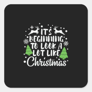 Adesivo Quadrado Xmas Está Começando A Se Parecer Muito Com O Natal